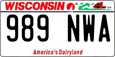 WI license plate 989NWA
