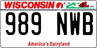 WI license plate 989NWB