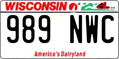 WI license plate 989NWC