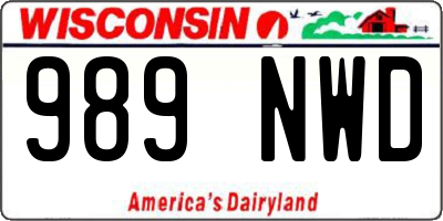 WI license plate 989NWD