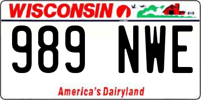 WI license plate 989NWE