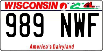 WI license plate 989NWF