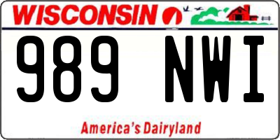 WI license plate 989NWI