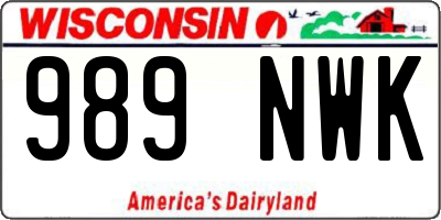 WI license plate 989NWK