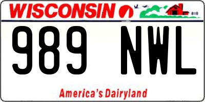 WI license plate 989NWL