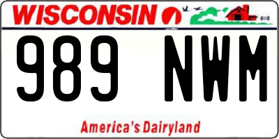WI license plate 989NWM