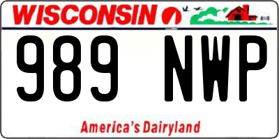 WI license plate 989NWP