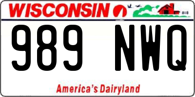 WI license plate 989NWQ