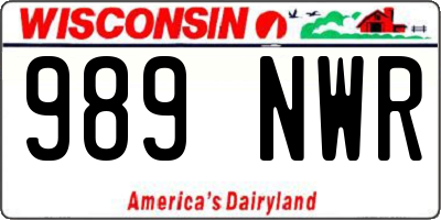 WI license plate 989NWR