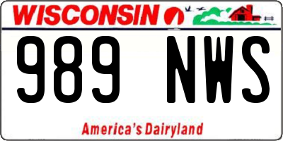 WI license plate 989NWS