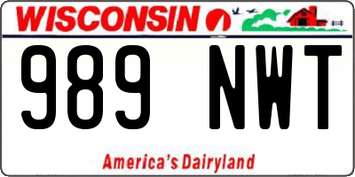 WI license plate 989NWT