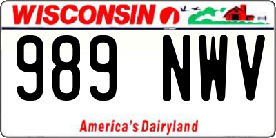 WI license plate 989NWV