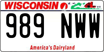 WI license plate 989NWW