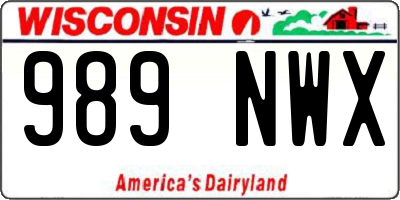 WI license plate 989NWX