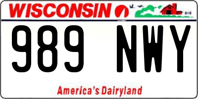 WI license plate 989NWY