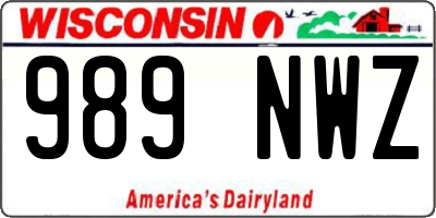 WI license plate 989NWZ