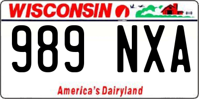 WI license plate 989NXA