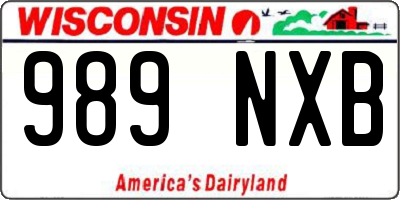 WI license plate 989NXB