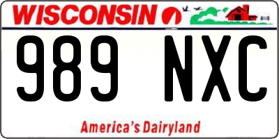 WI license plate 989NXC