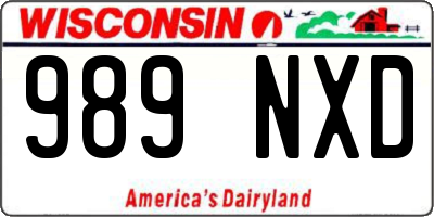 WI license plate 989NXD