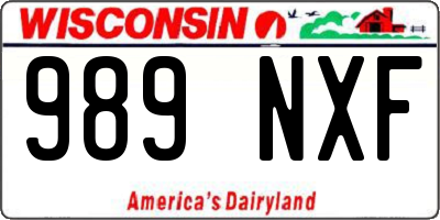 WI license plate 989NXF