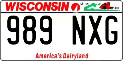 WI license plate 989NXG