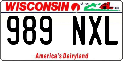 WI license plate 989NXL