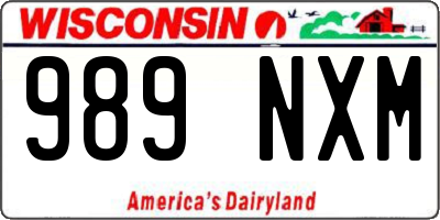 WI license plate 989NXM