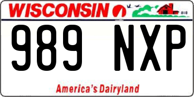 WI license plate 989NXP
