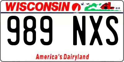 WI license plate 989NXS