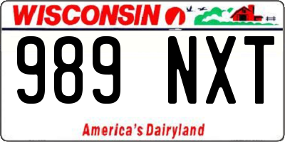 WI license plate 989NXT
