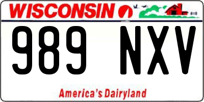 WI license plate 989NXV