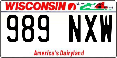 WI license plate 989NXW