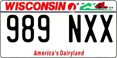 WI license plate 989NXX