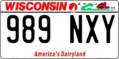 WI license plate 989NXY