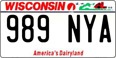 WI license plate 989NYA