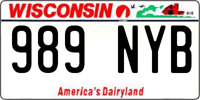WI license plate 989NYB