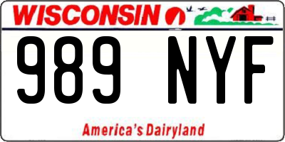 WI license plate 989NYF