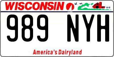 WI license plate 989NYH