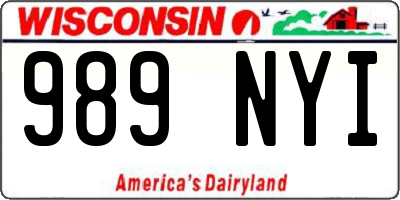 WI license plate 989NYI