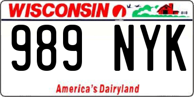 WI license plate 989NYK