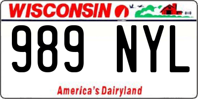 WI license plate 989NYL