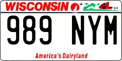 WI license plate 989NYM