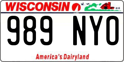 WI license plate 989NYO
