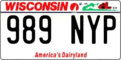 WI license plate 989NYP