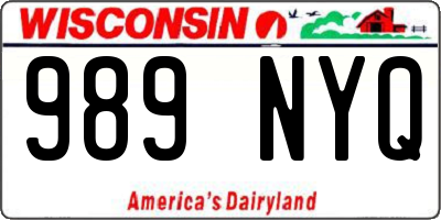 WI license plate 989NYQ