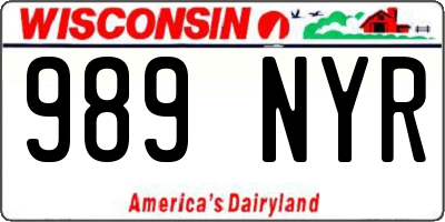 WI license plate 989NYR