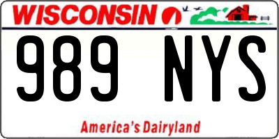 WI license plate 989NYS