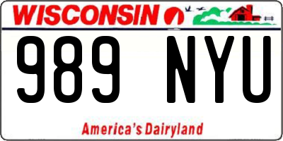 WI license plate 989NYU