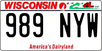 WI license plate 989NYW
